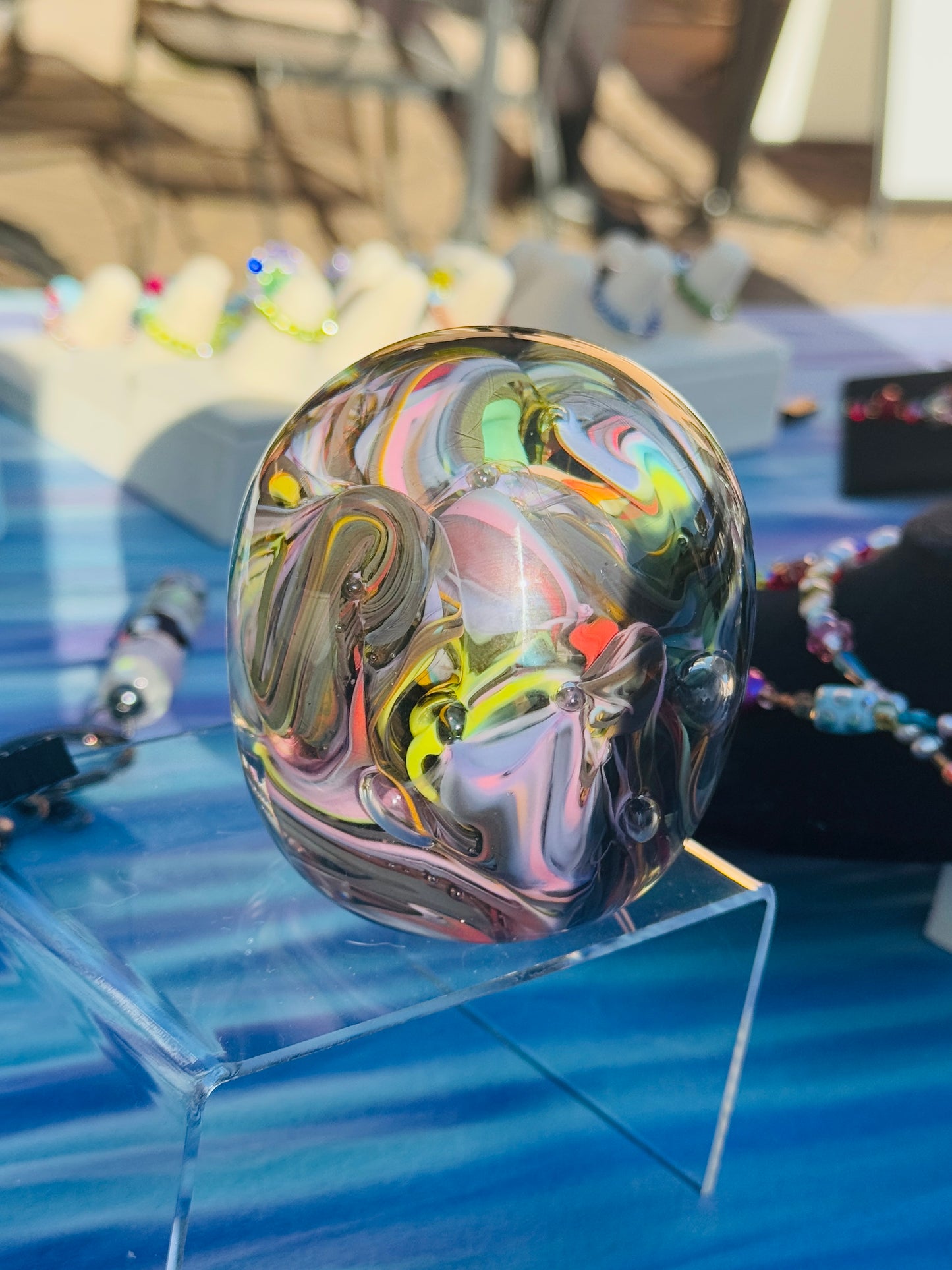 “Dark Matter” glass blown paper weight