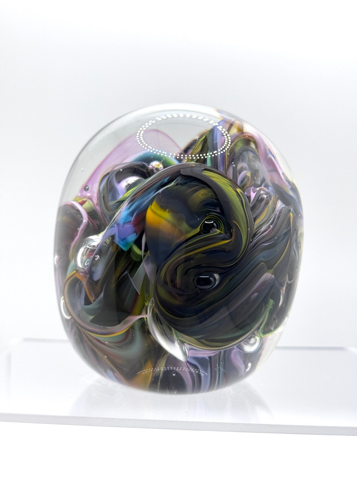 “Dark Matter” glass blown paper weight
