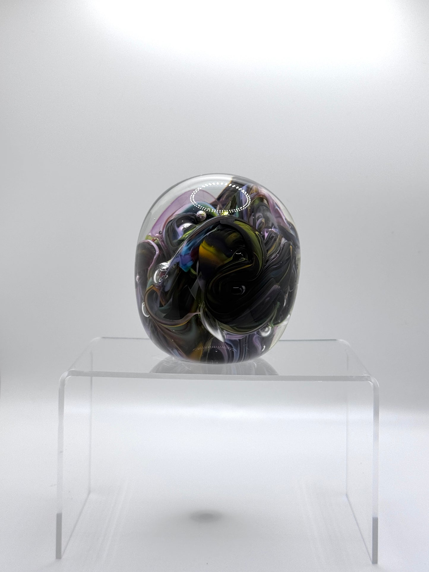 “Dark Matter” glass blown paper weight