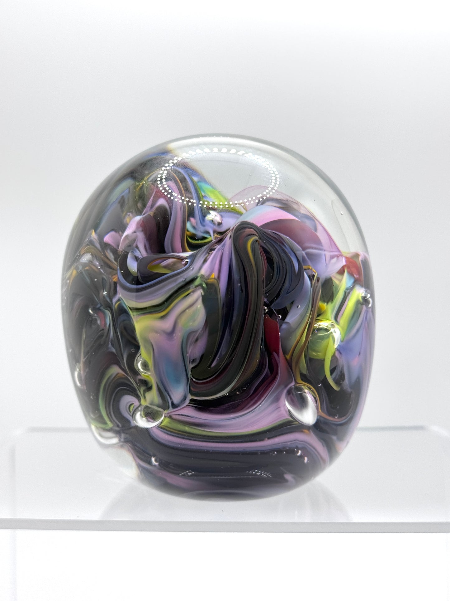 “Dark Matter” glass blown paper weight