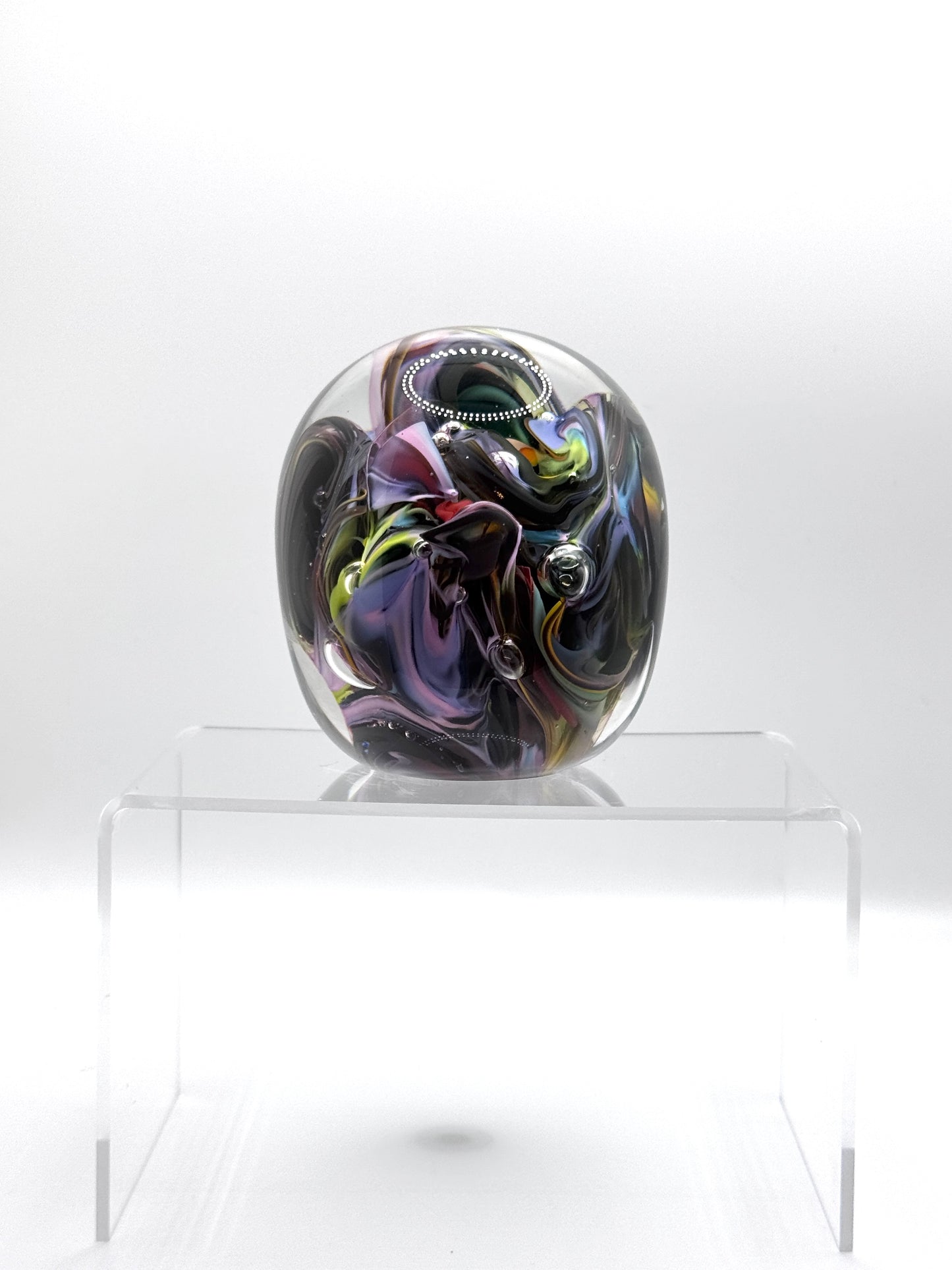 “Dark Matter” glass blown paper weight