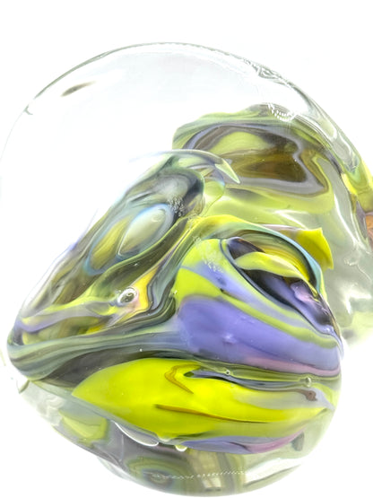 “Oceania” hand molded glass blown paper weight sculpture