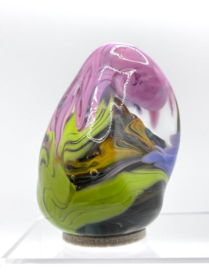 “Emberite” hand molded glass blown paper weight sculpture