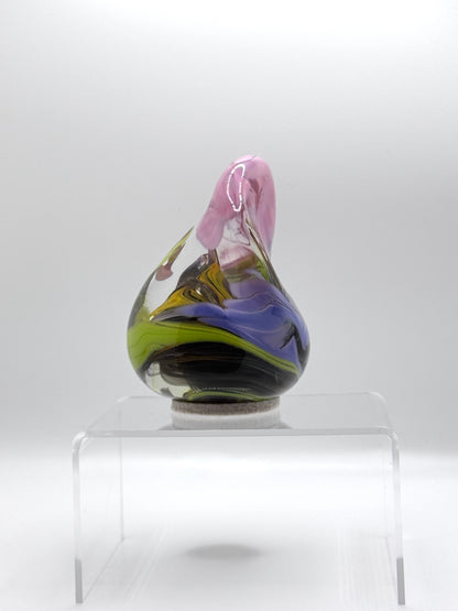 “Emberite” hand molded glass blown paper weight sculpture