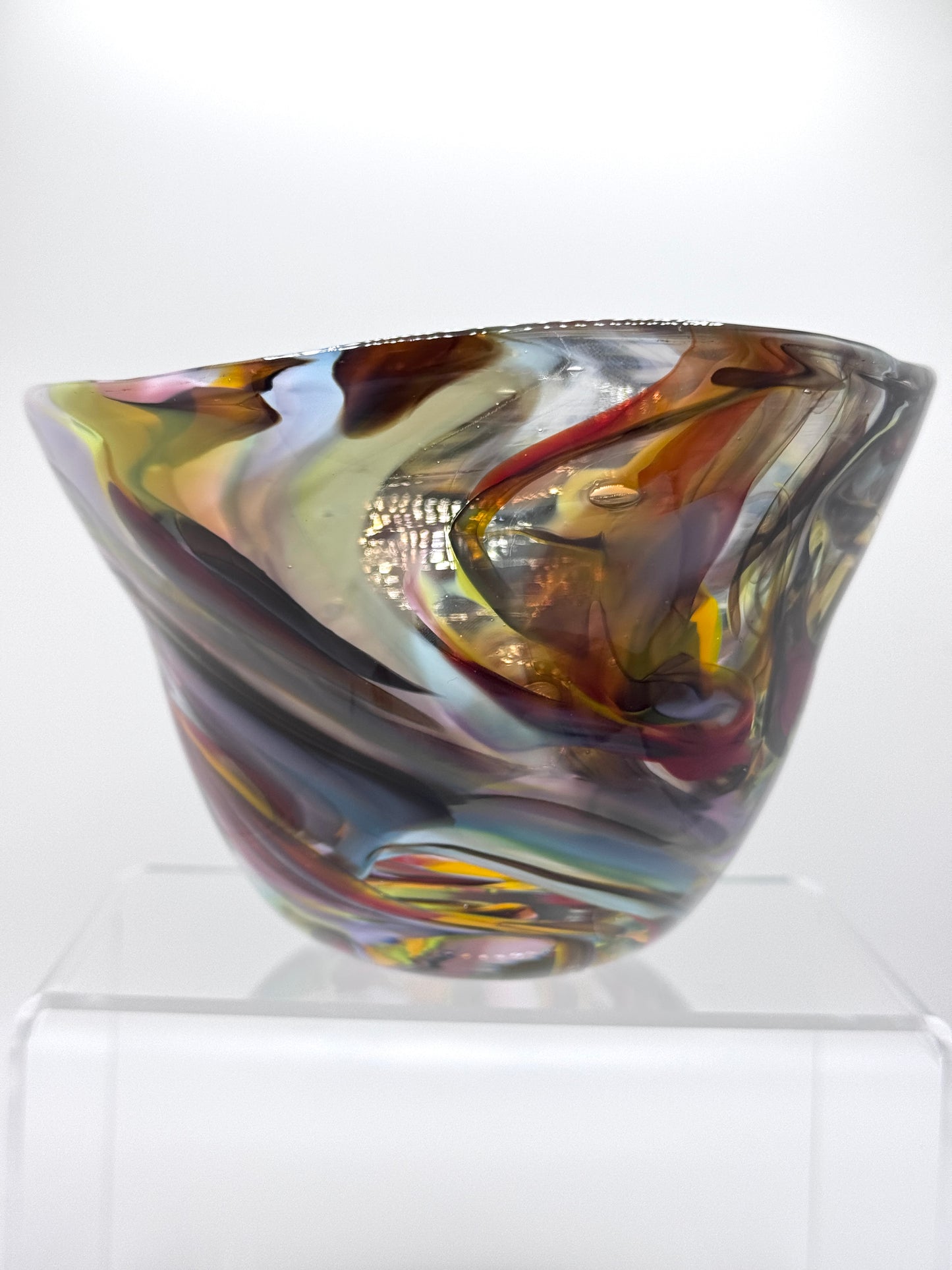 “Amygdala” glass blown sculpted bowl