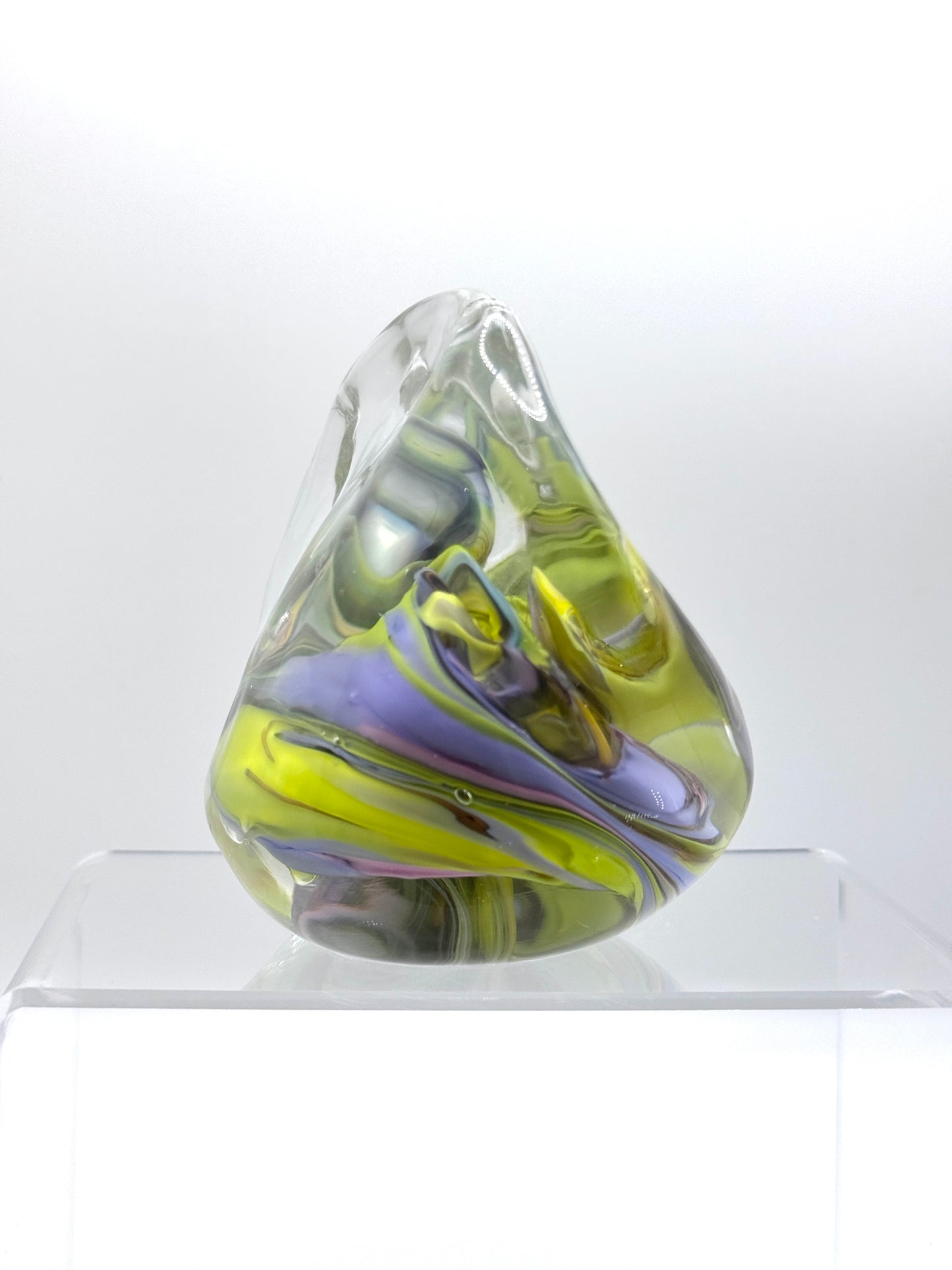 “Oceania” hand molded glass blown paper weight sculpture