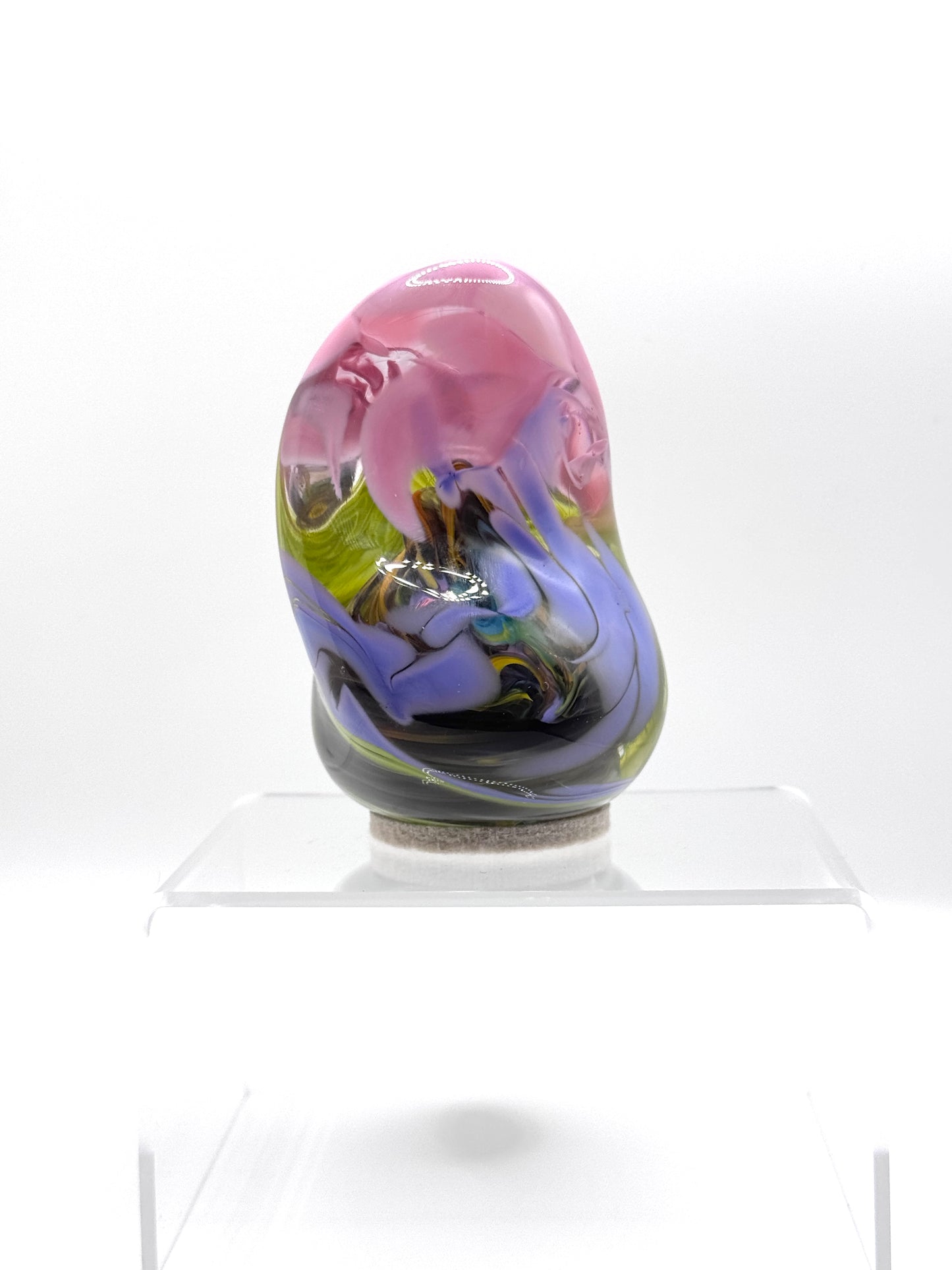 “Emberite” hand molded glass blown paper weight sculpture