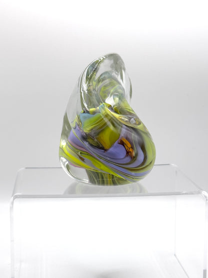 “Oceania” hand molded glass blown paper weight sculpture