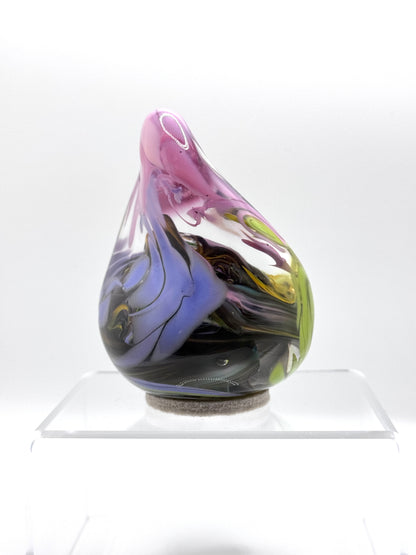 “Emberite” hand molded glass blown paper weight sculpture