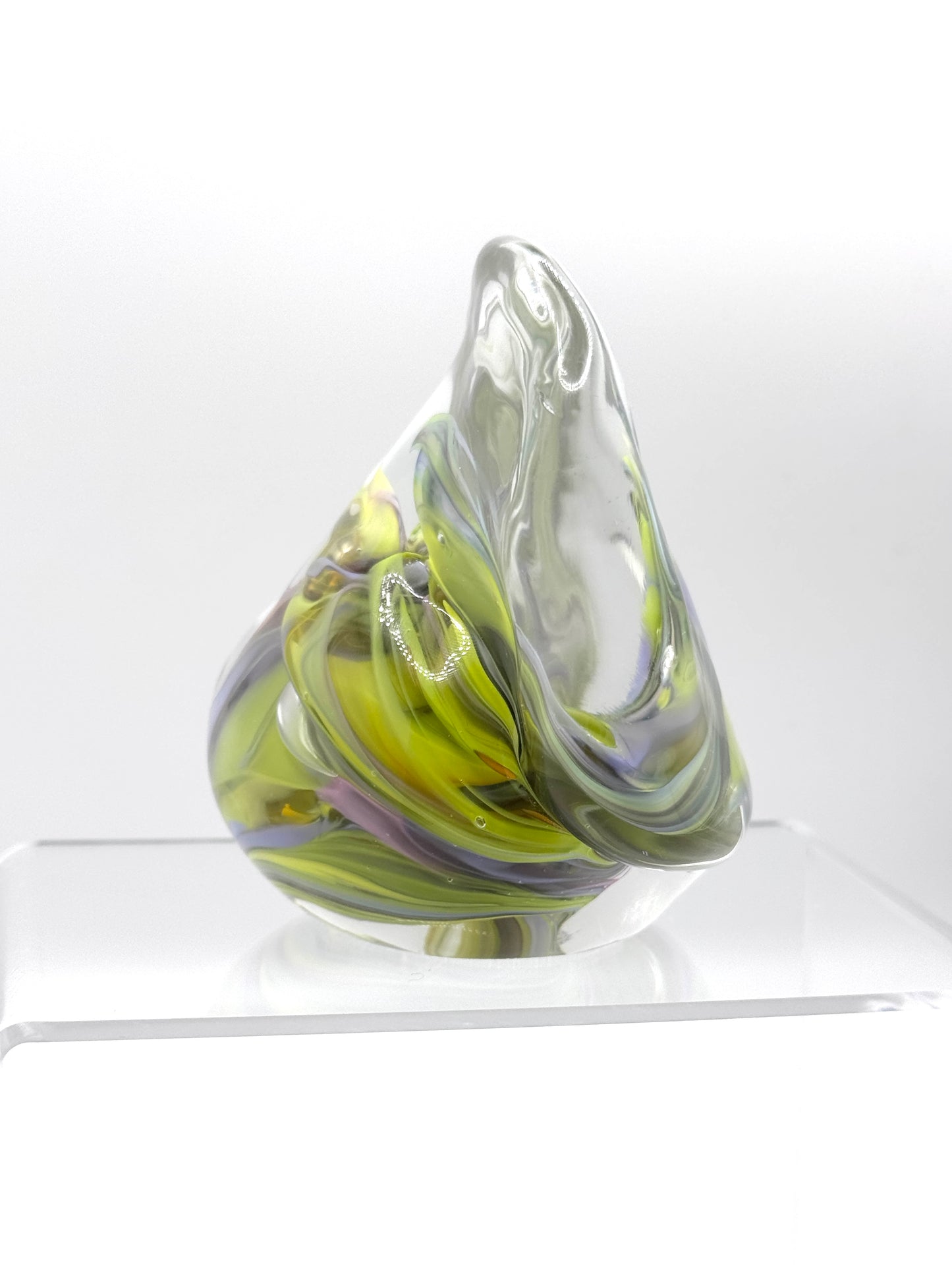 “Oceania” hand molded glass blown paper weight sculpture