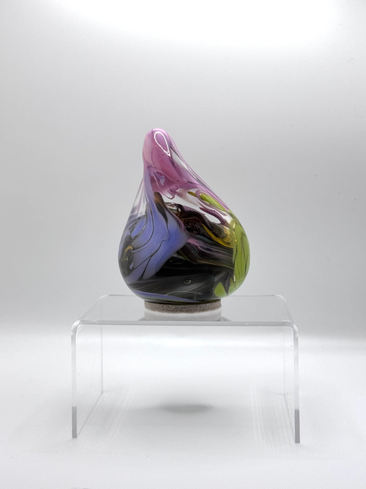 “Emberite” hand molded glass blown paper weight sculpture