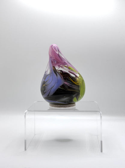 “Emberite” hand molded glass blown paper weight sculpture